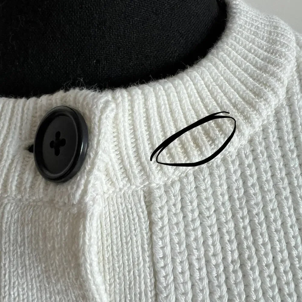 J Crew Four Pocket Cardigan Womens Small White Flaw